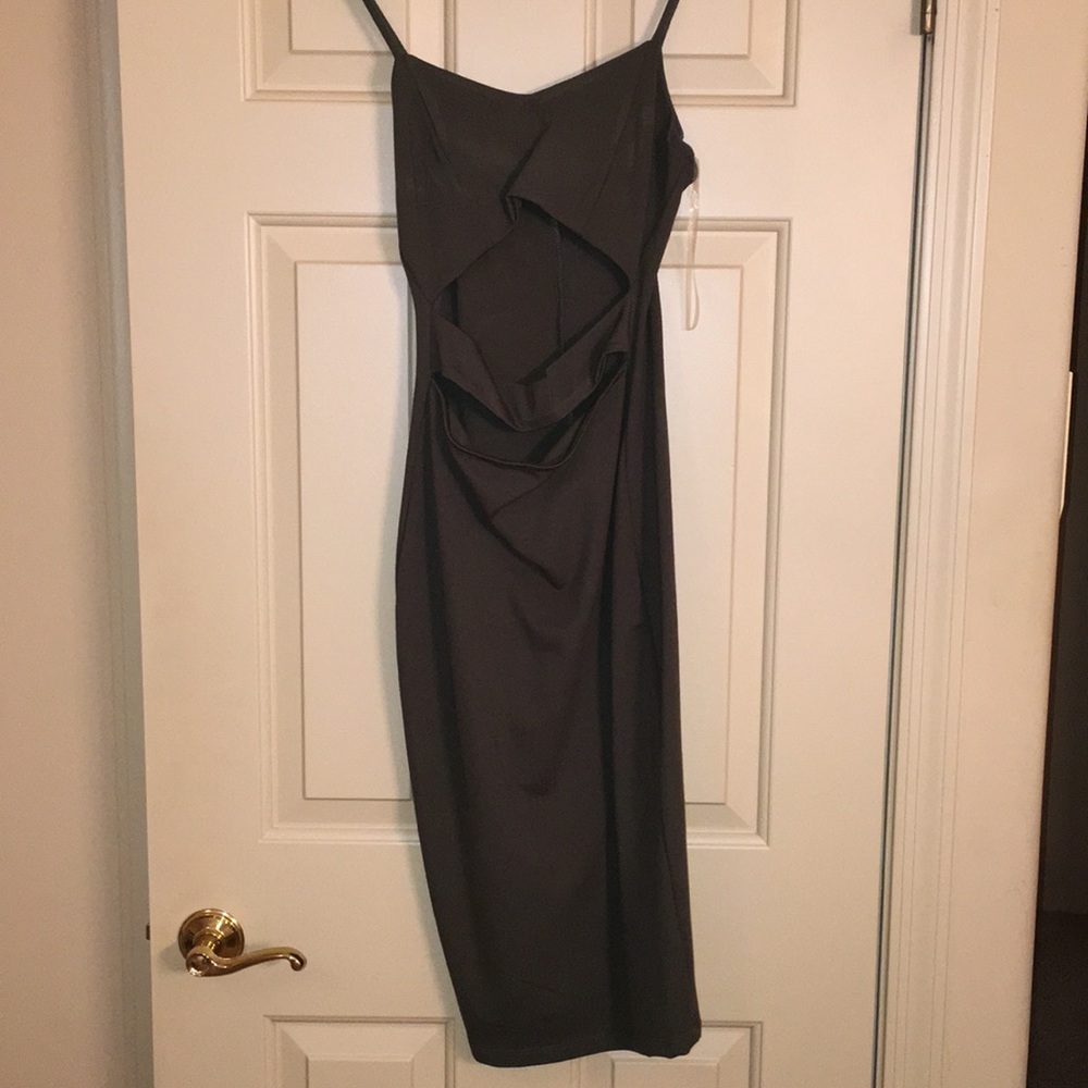 Olive green midi body con